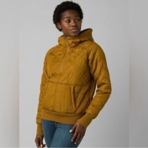 Prana Esla Gold Quilted Half-zip Jacket with Hood